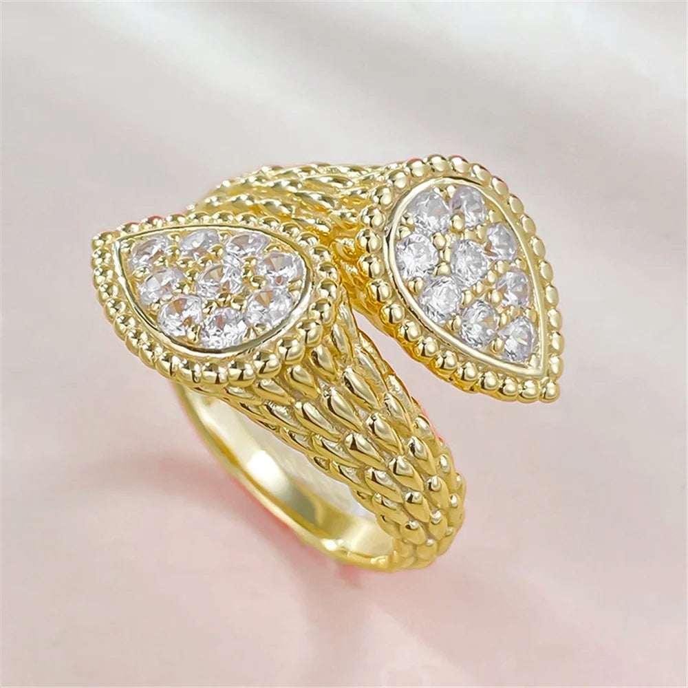 Charm White Zircon Stone Finger Engagement Ring