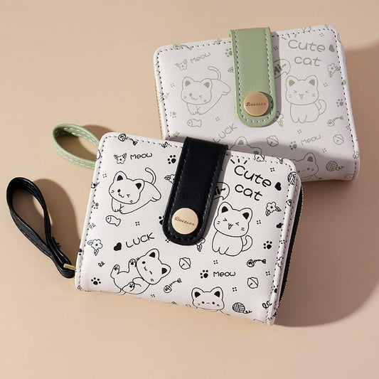 Japanese Cat Card Holder Wallets
