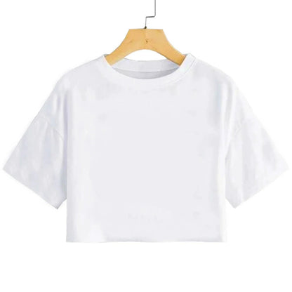 Simple Red Spider Printing Crop Tops Street Slim-fit T-Shirt