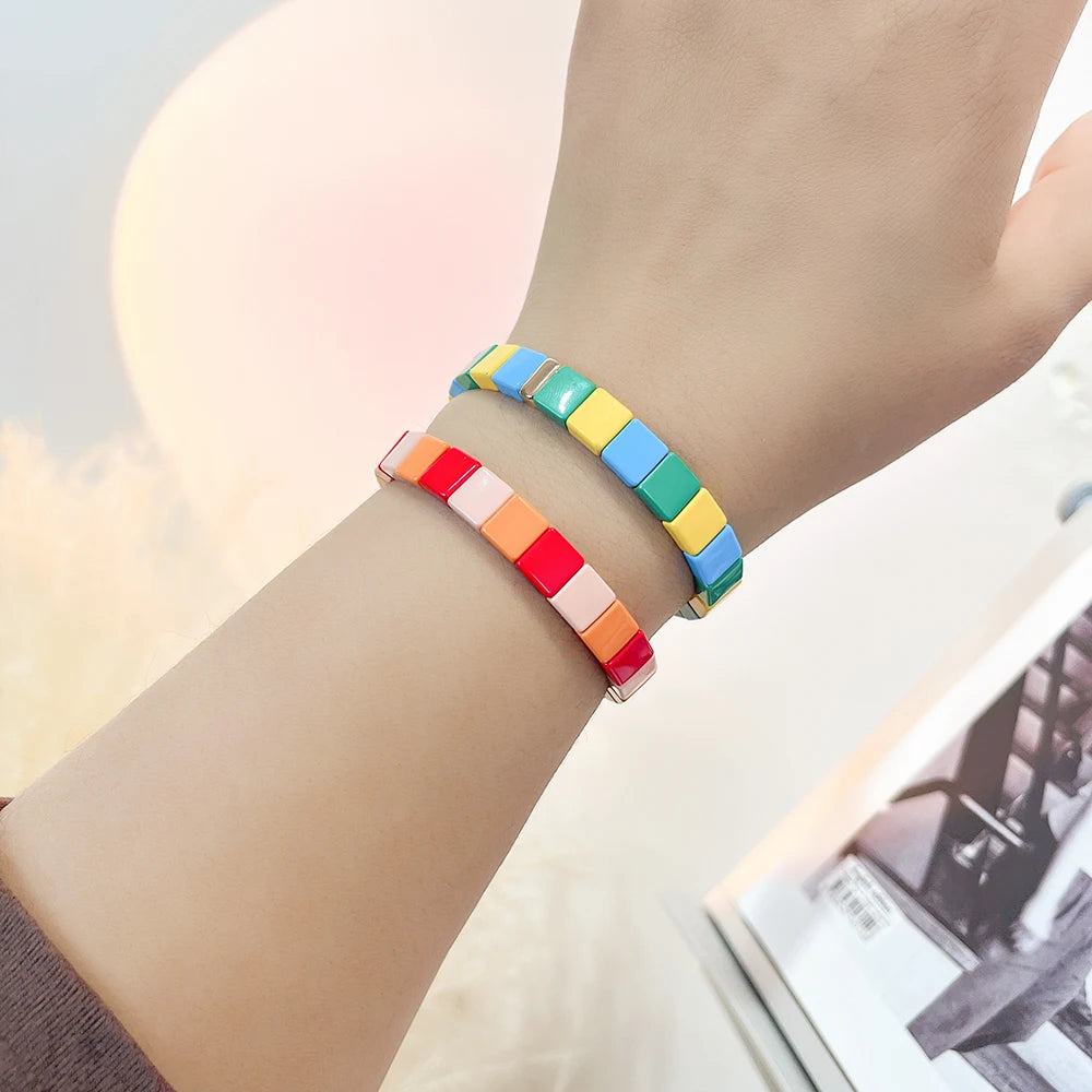 Elegant Rainbow Boho Geometric Bracelets