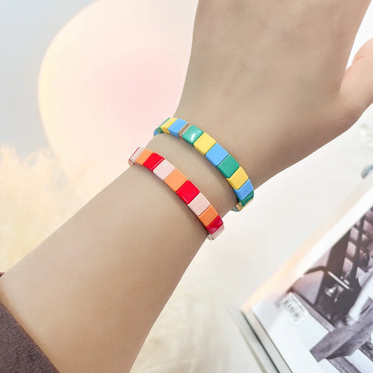 Elegant Rainbow Boho Geometric Bracelets