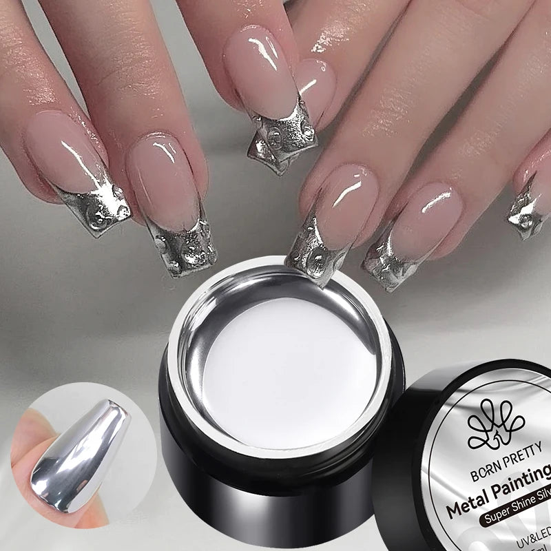 2-4PCS Metallic Painting Gel Polish Gold Silver Rose Gold Mirror Effect