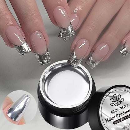 2-4PCS Metallic Painting Gel Polish Gold Silver Rose Gold Mirror Effect