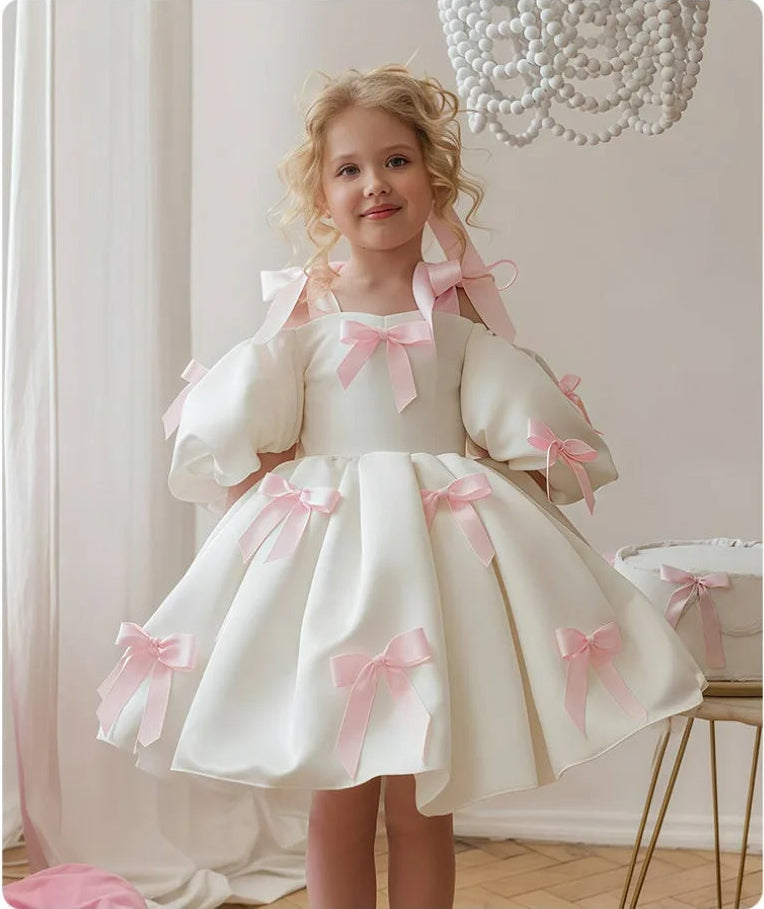 2-8Y Little Girls Puff-Sleeve Princess Dress