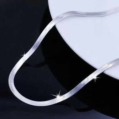 925 Sterling Silver 4MM Blade Chain Necklace Jewelry