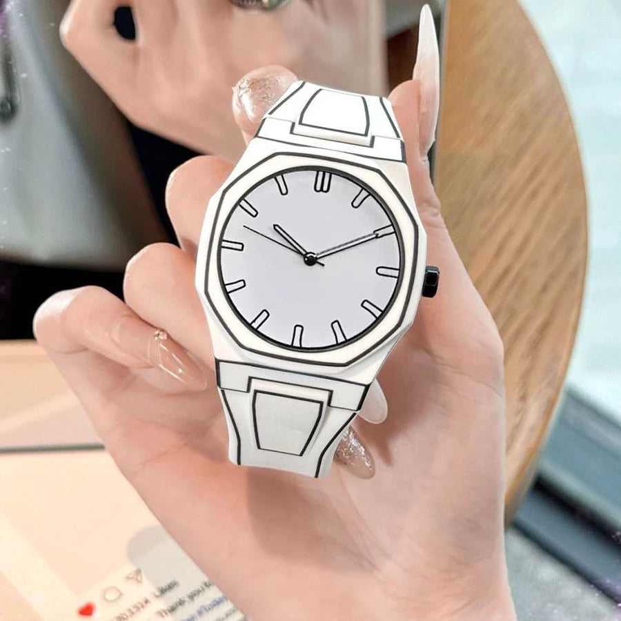 Quartz Soft Silicone Waterproof Comic-book Style Wristwatch