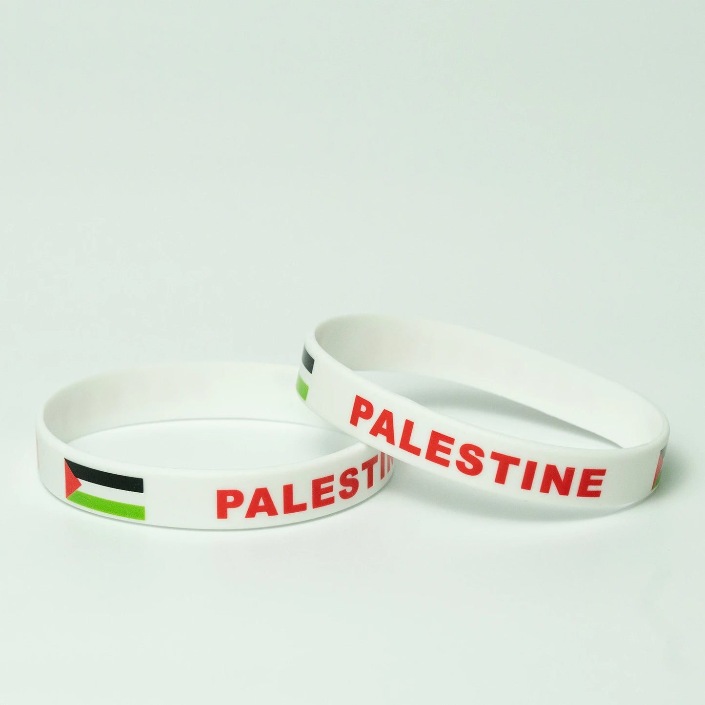 2pcs Palestine Flag Wristband Silicone Rubber Band
