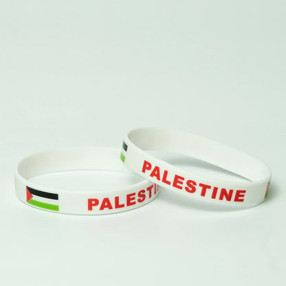 2pcs Palestine Flag Wristband Silicone Rubber Band