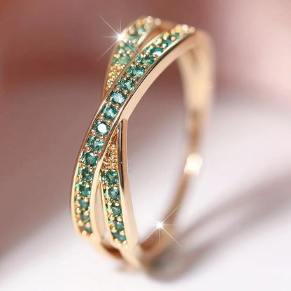 DANA Stacking Crossed Zircon Thin Rings