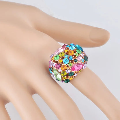 Luxury Vintage Aesthetic Couple Crystal Rings