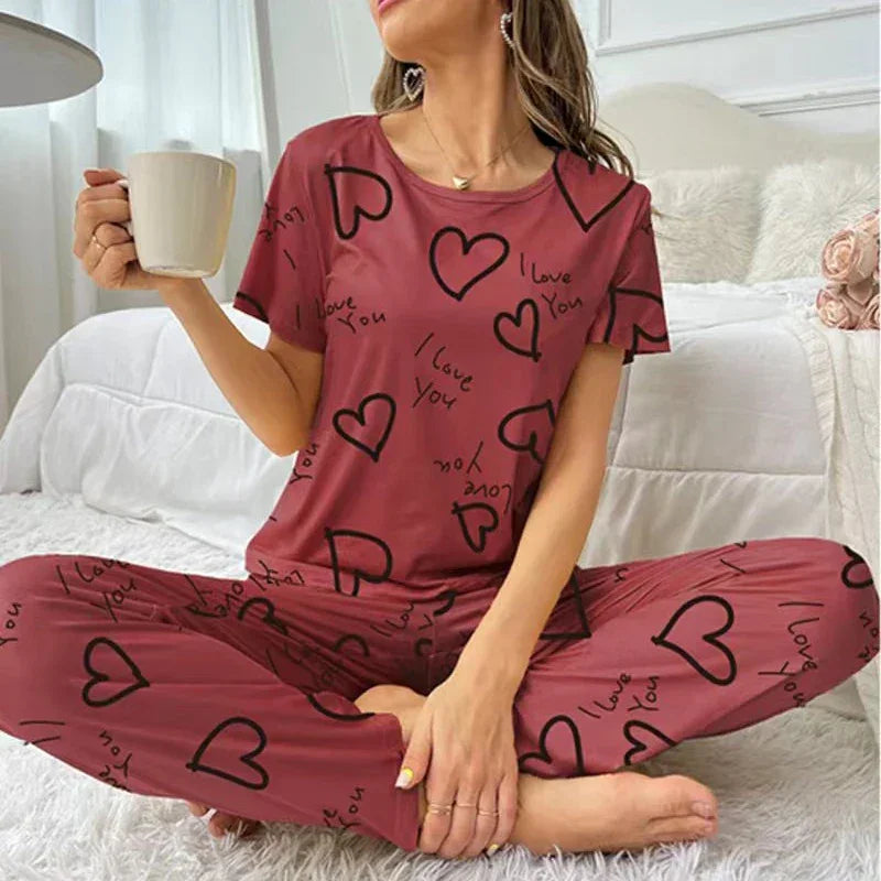 Cartoon Print Pajama Sleepwear Set