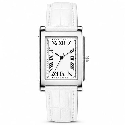 Retro Square Classic Roman Dial Leather Strap Watches