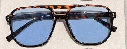 Vintage Square Thick Frame Double Bridges Sunglasses