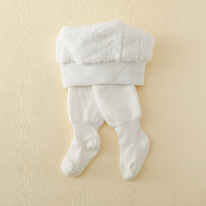 Winter Polar Fleece Lining Stripes Plus Thick Warmth Cotton Tights Toddler Leggings