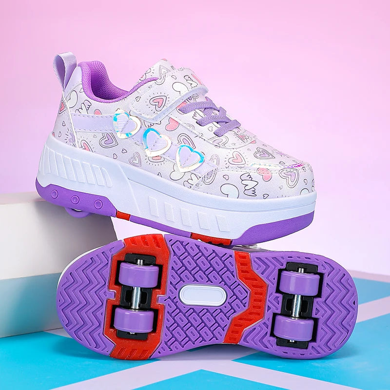 Skateboard Shoes Walking Rolling Dual-Use Sneakers
