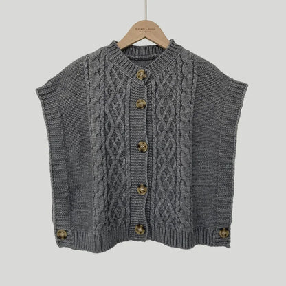 Cable Knit Sweater Vest Cardigan Cozy Button Up Sleeveless Casual Outfit