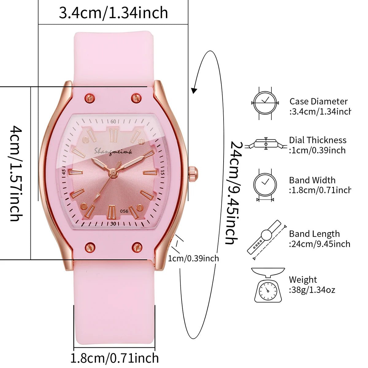 Silicone Strap Simple Dial Quartz Wristwatch