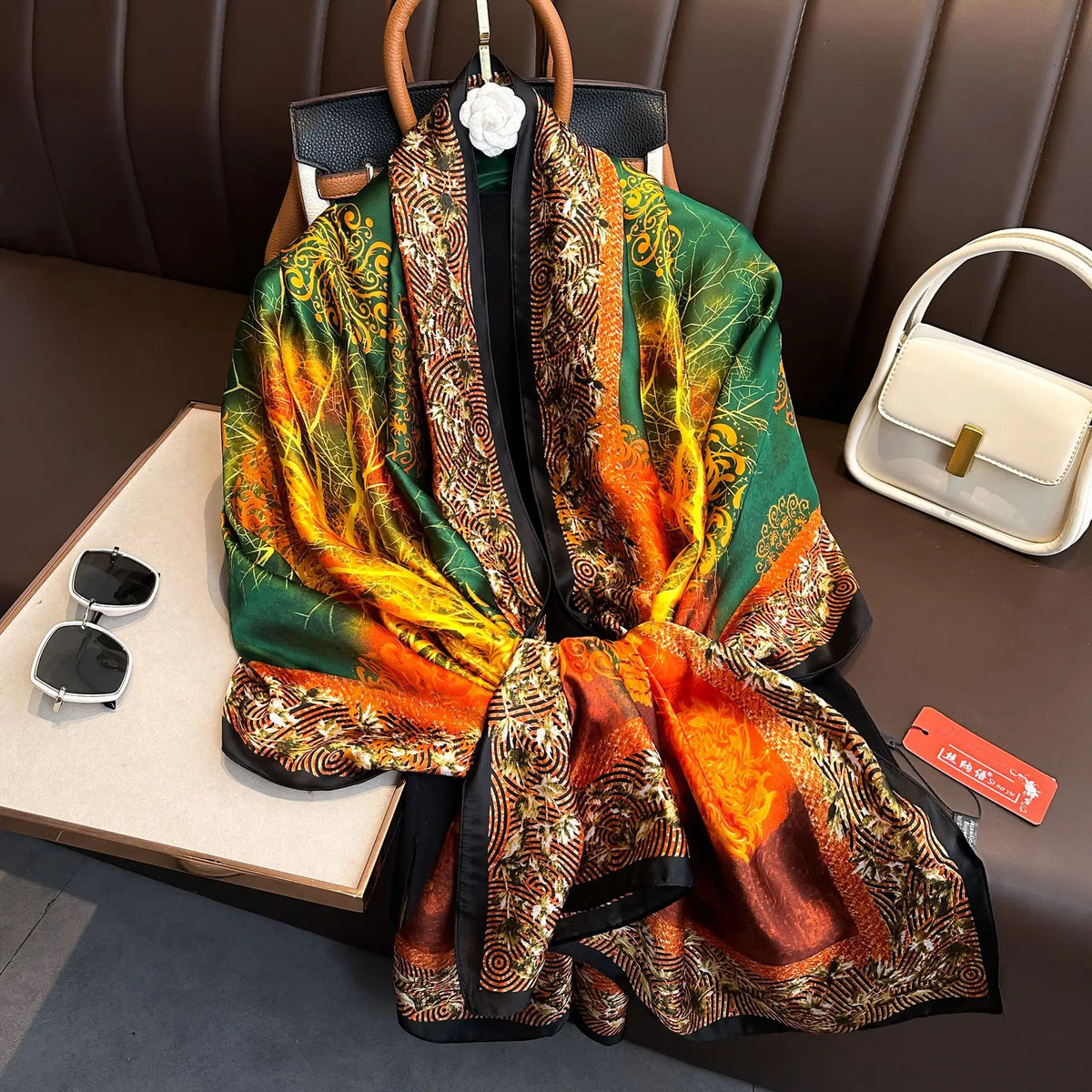 Luxury Silk 180X90CM Long Scarf Popular Silk Headscarf  Shawl