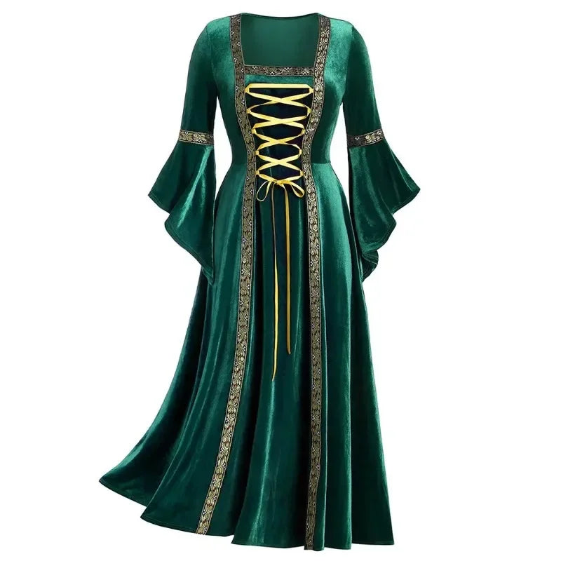 Halloween Costumes Long Sleeve Medieval Cosplay Dress