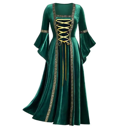 Halloween Costumes Long Sleeve Medieval Cosplay Dress