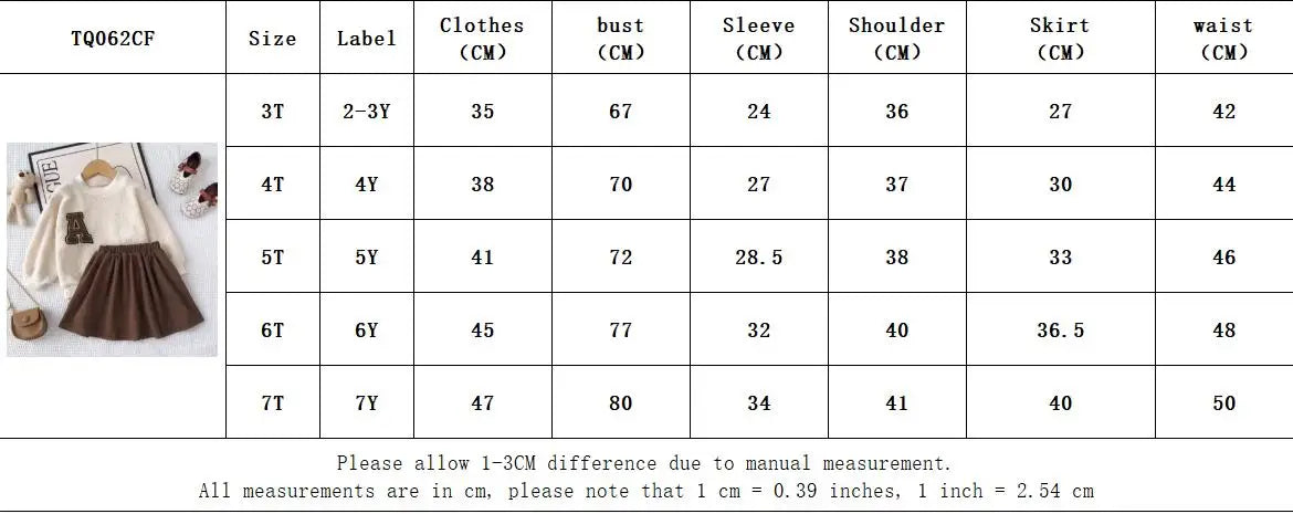 College Style Bow Long Sleeve Plush Top + Short Skirt Sets