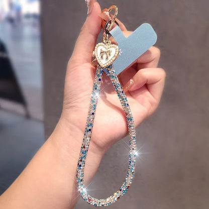 Hanging Cord Glitter Rhinestone Phone Lanyard Handheld Short Wrist Style Diamond