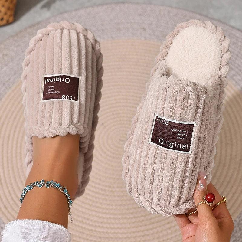 Warm Corduroy Comfort Cotton Slippers