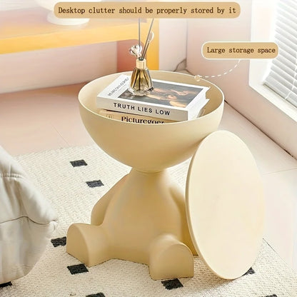 Creative bear shaped plastic bedside table in small space