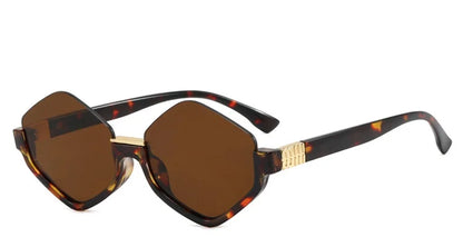 Diamond Half-Frame Polygonal Personalized Sunglasses