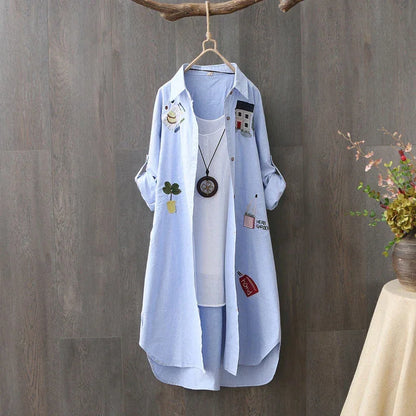 Cotton Loose Long Shirts Blouse