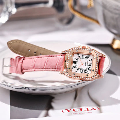 Elegant Leather Strap Watch Casual Quartz Wristwatch