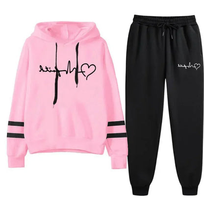 Hooded Sweatshirt Jogger Pants Casual Outfit