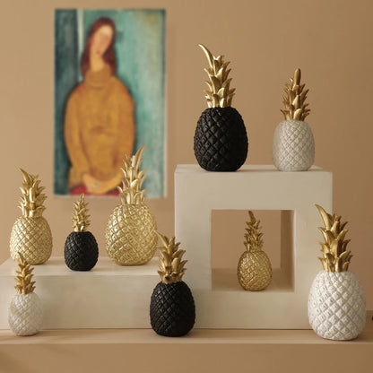 Nordic Gold Pineapple Sculpture Decoration