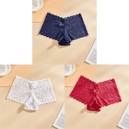 3PCS Mid-waist Lace Sexy Underwear Lingerie