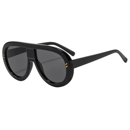 Rivet Luxury Big Frame Black Leopard Sunglasses