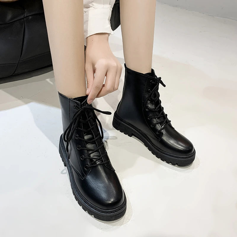 Cross-strap Plus Velvet Warm Casual Short Boots