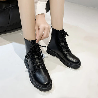 Cross-strap Plus Velvet Warm Casual Short Boots