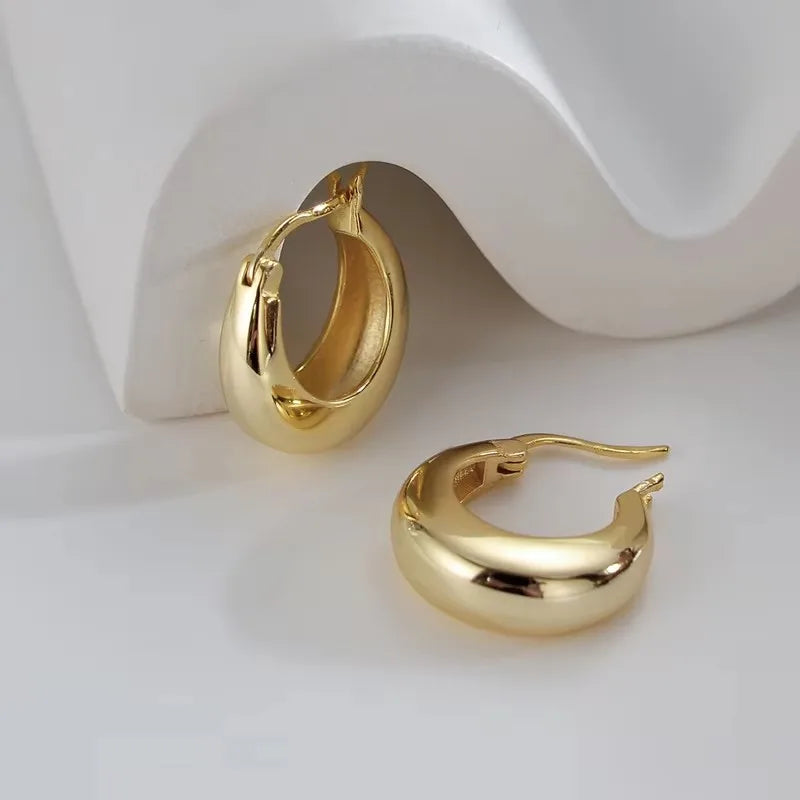 925 Sterling Silver Frosting Hoop Crossing Line Hollow Out Earrings