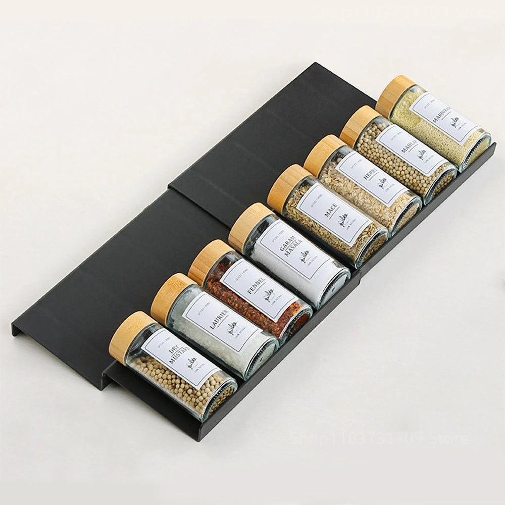 Drawer Spice Racks for Kitchen 4 Layers Adjustable Spice Rack