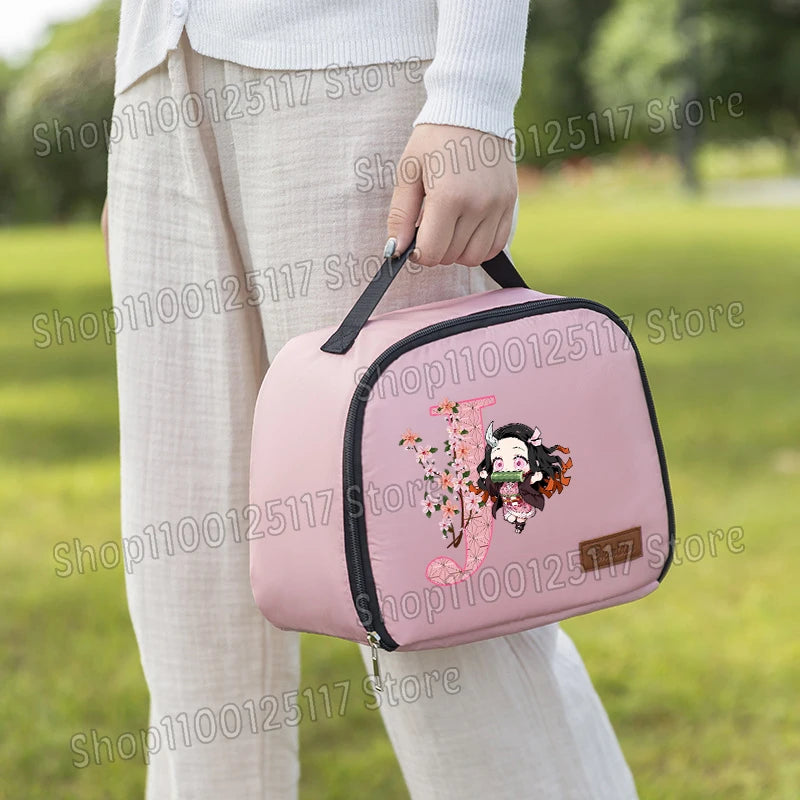 Demon Slayer Insulated Thermal Pack Handbag Anime Letter A-z Lunch Bag