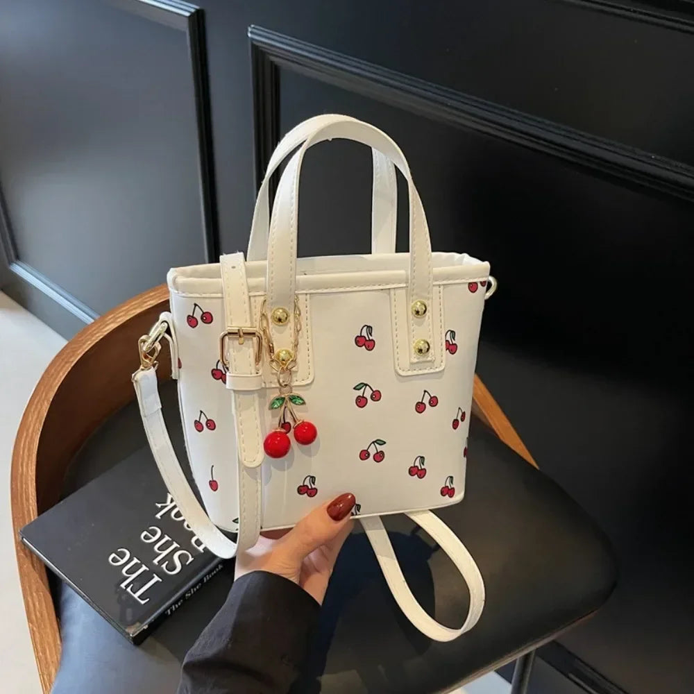 Stylish PU Leather Cherry Shoulder Bag