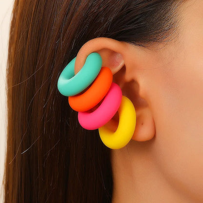 DANA C Shaped Acrylic Ear Round Earrings