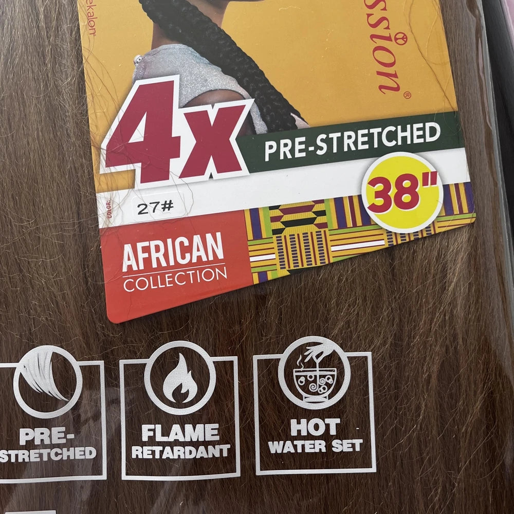 38 inch synthetic braid Soft Yaki Texture Hot Water Setting prestretched braid hair