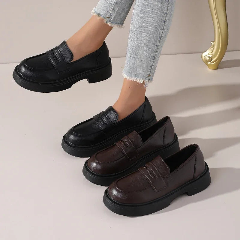 Retro British Style Thick-Soled Casual Shoes