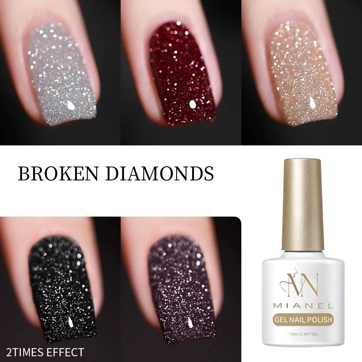 Gel Nail Polish Adhesive Burst Flash Broken Diamond Halloween Nails Art Kit