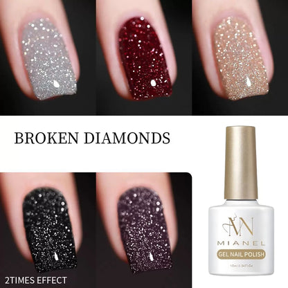 Gel Nail Polish Adhesive Burst Flash Broken Diamond Halloween Nails Art Kit