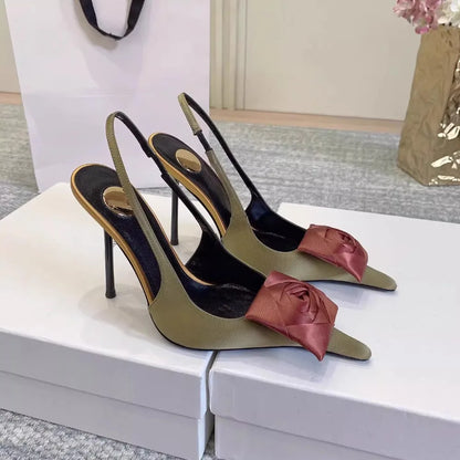 Pointed Flower Stiletto Back Trip Sexy High Heels Sandals