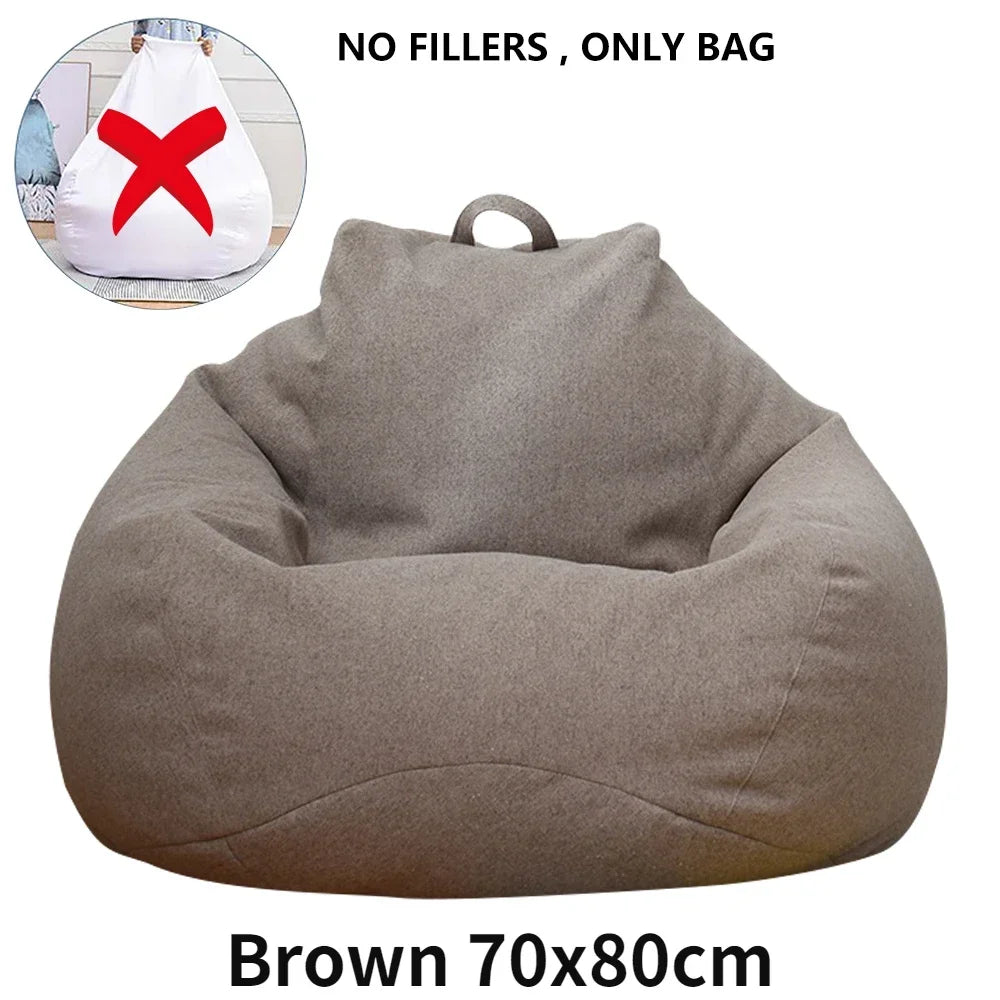 Large Bean Bag Chair Sofa Cover Without Filler Lazy Corner Seat