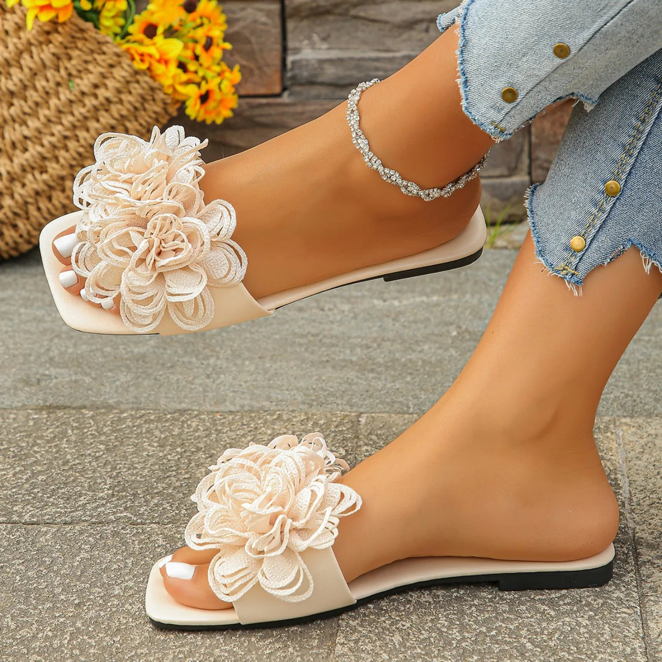 Flower Flat Slippers