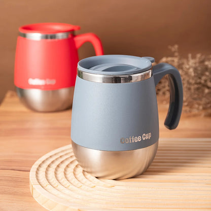 500ML Stainless Steel Coffee Cup with Lid Dual-Layer Vacuum Insulation